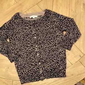 Loft animal print cardigan S